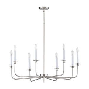 Atlas Lexington Green 8-Light Chandelier - Elegant Brushed Nickel Fixture for Modern Dining & Living Spaces CL11221-NK