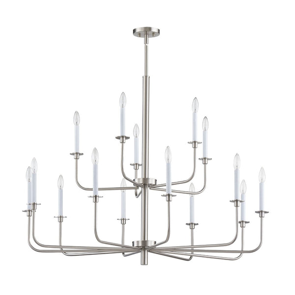 Atlas Lexington Green 46-Inch 15-Light Chandelier - Modern Minimalist Design for Dramatic Spaces Brushed Nickel CL11223-NK