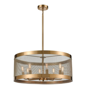 Atlas Line in the Sand 24'' Wide 8-Light Chandelier - Art Deco Elegance in Warm Satin Brass Finish CL11224-BS