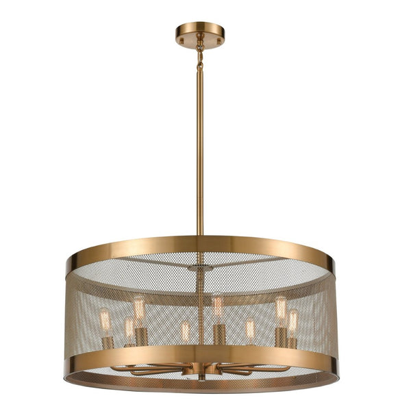 Atlas Line in the Sand 24'' Wide 8-Light Chandelier - Art Deco Elegance in Warm Satin Brass Finish CL11224-BS