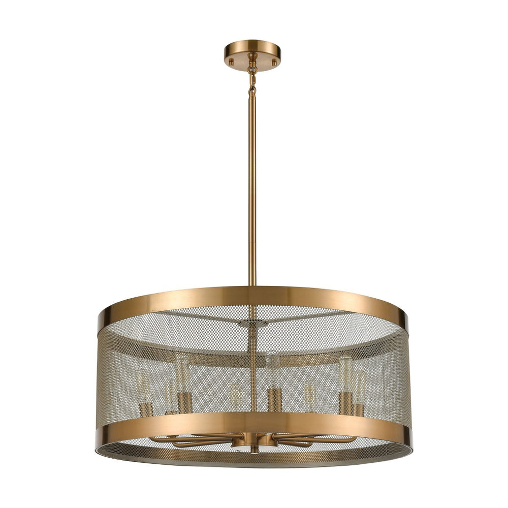 Atlas Line in the Sand 24'' Wide 8-Light Chandelier - Art Deco Elegance in Warm Satin Brass Finish CL11224-BS