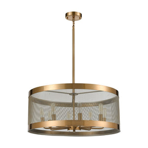 Atlas Line in the Sand 24'' Wide 8-Light Chandelier - Art Deco Elegance in Warm Satin Brass Finish CL11224-BS