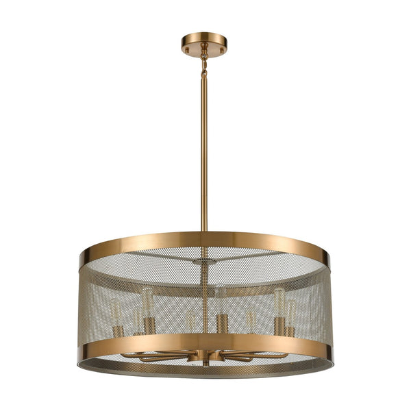 Atlas Line in the Sand 24'' Wide 8-Light Chandelier - Art Deco Elegance in Warm Satin Brass Finish CL11224-BS