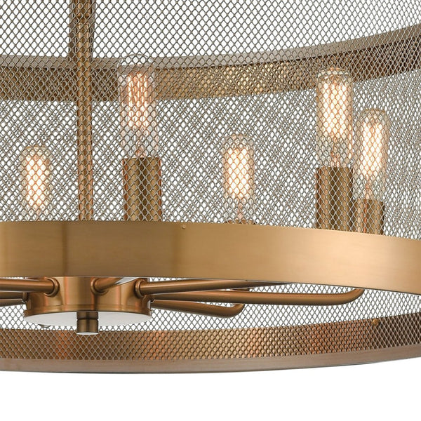 Atlas Line in the Sand 24'' Wide 8-Light Chandelier - Art Deco Elegance in Warm Satin Brass Finish CL11224-BS