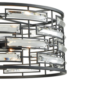 Atlas Lineo 20'' Wide 6-Light Chandelier - Modern Matte Black Design with Crystal Accents for Elegance CL11225-BK