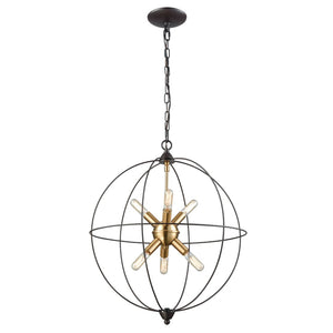 Atlas Loftin 19'' Wide 6-Light Chandelier in Oil Rubbed Bronze - Modern Mid-Century Atomic Design Fixture CL11226-BZ