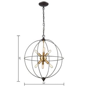 Atlas Loftin 19'' Wide 6-Light Chandelier in Oil Rubbed Bronze - Modern Mid-Century Atomic Design Fixture CL11226-BZ