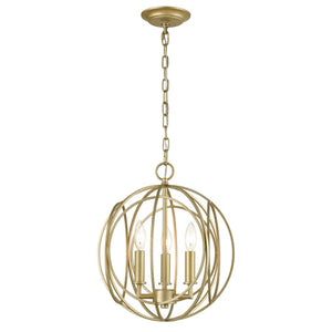 Atlas Loughton 14'' Wide 3-Light Chandelier - Modern Sculptural Design in Elegant Golden Silver Finish CL11227-GD