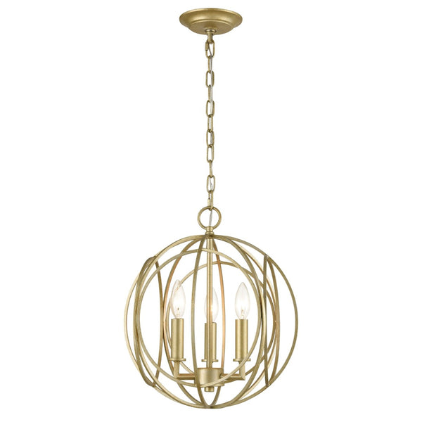 Atlas Loughton 14'' Wide 3-Light Chandelier - Modern Sculptural Design in Elegant Golden Silver Finish CL11227-GD