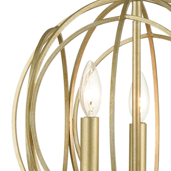 Atlas Loughton 14'' Wide 3-Light Chandelier - Modern Sculptural Design in Elegant Golden Silver Finish CL11227-GD