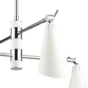 Atlas Luca 4-Light Midcentury Chandelier - Adjustable Shades for Stylish Illumination in Any Space Polished Chrome 26'' CL11228-CH