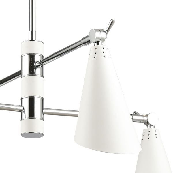 Atlas Luca 4-Light Midcentury Chandelier - Adjustable Shades for Stylish Illumination in Any Space Polished Chrome 26'' CL11228-CH