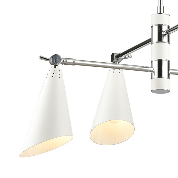 Atlas Luca 4-Light Midcentury Chandelier - Adjustable Shades for Stylish Illumination in Any Space Polished Chrome 26'' CL11228-CH