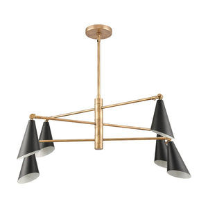 Atlas Luca 4-Light Midcentury Chandelier - Adjustable Shades for Stylish Illumination in Any Space Natural CL11229-BS