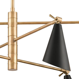 Atlas Luca 4-Light Midcentury Chandelier - Adjustable Shades for Stylish Illumination in Any Space Natural CL11229-BS