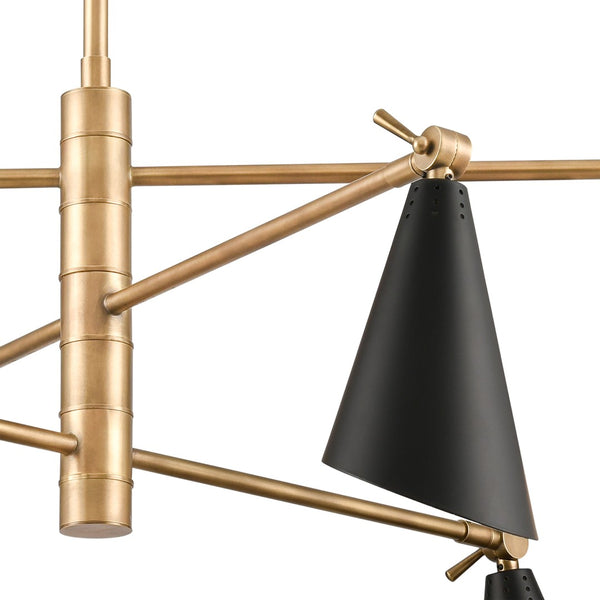 Atlas Luca 4-Light Midcentury Chandelier - Adjustable Shades for Stylish Illumination in Any Space Natural CL11229-BS