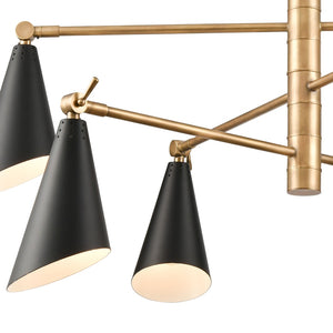 Atlas Luca 4-Light Midcentury Chandelier - Adjustable Shades for Stylish Illumination in Any Space Natural CL11229-BS