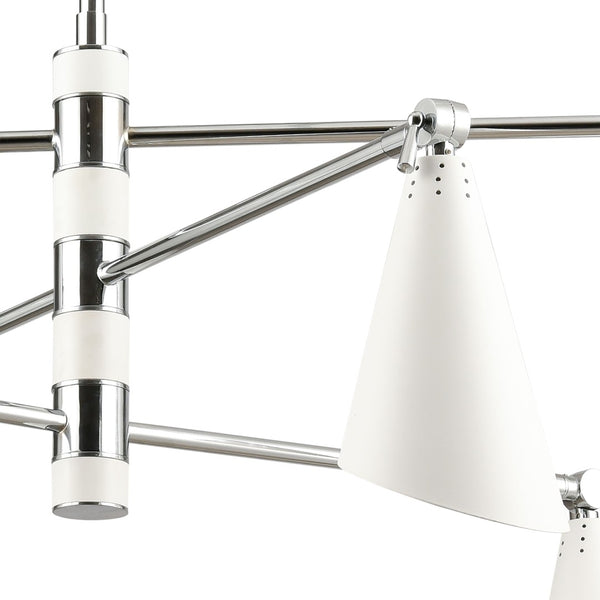 Atlas Luca 4-Light Midcentury Chandelier - Adjustable Shades for Stylish Illumination in Any Space Polished Chrome 36'' CL11229-CH