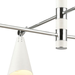 Atlas Luca 4-Light Midcentury Chandelier - Adjustable Shades for Stylish Illumination in Any Space Polished Chrome 36'' CL11229-CH