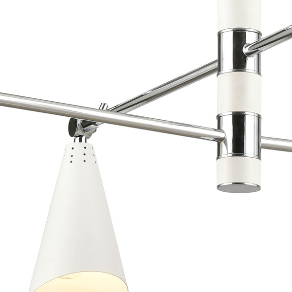 Atlas Luca 4-Light Midcentury Chandelier - Adjustable Shades for Stylish Illumination in Any Space Polished Chrome 36'' CL11229-CH