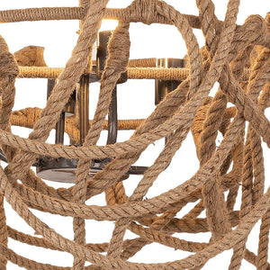 Atlas Macon 26'' Coastal 4-Light Chandelier - Handcrafted Natural Fiber & Rustic Metal for Inviting Spaces CL11230-NA