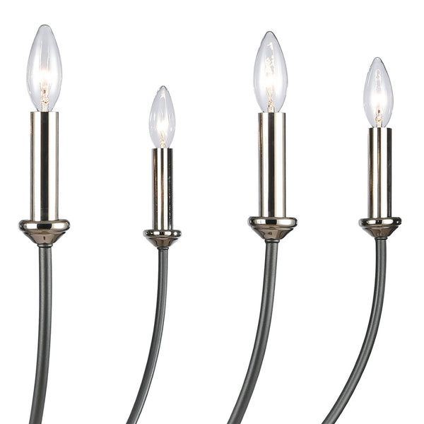 Atlas Madeline Chandelier: Elegant 8-Light Design with French Country Curves for Stunning Home Illumination Dark Gray 45'' CL11232-BK