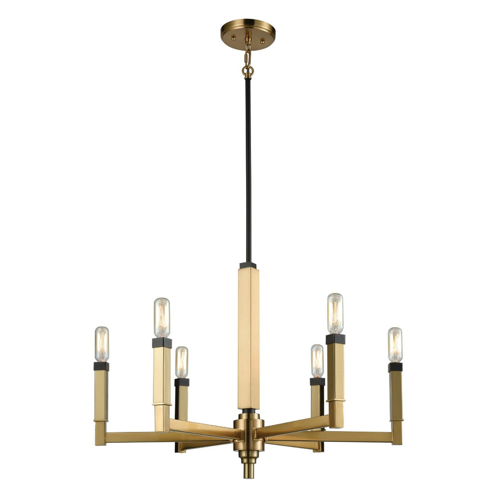 Atlas Mandeville 23" Wide 6-Light Chandelier - Modern Luxury Design in Oil Rubbed Bronze & Satin Brass CL11233-BS