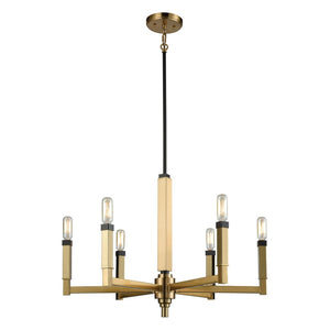 Atlas Mandeville 23" Wide 6-Light Chandelier - Modern Luxury Design in Oil Rubbed Bronze & Satin Brass CL11233-BS