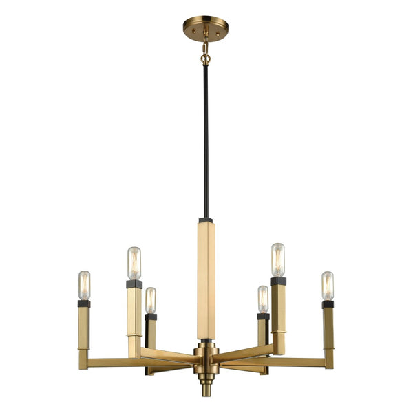 Atlas Mandeville 23" Wide 6-Light Chandelier - Modern Luxury Design in Oil Rubbed Bronze & Satin Brass CL11233-BS