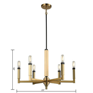 Atlas Mandeville 23" Wide 6-Light Chandelier - Modern Luxury Design in Oil Rubbed Bronze & Satin Brass CL11233-BS
