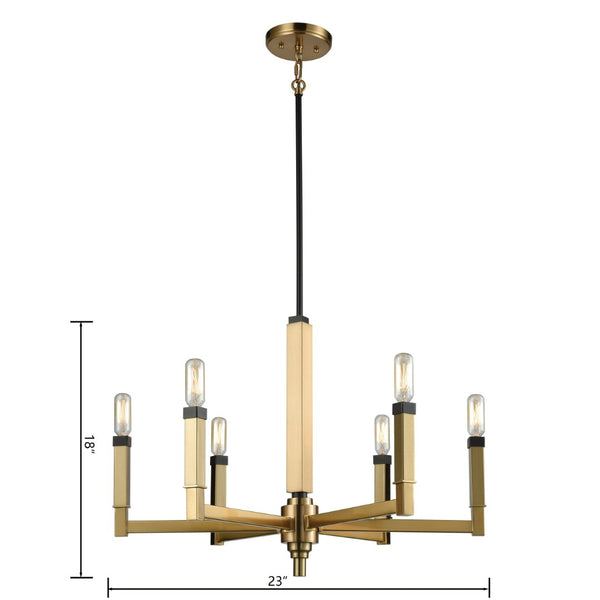 Atlas Mandeville 23" Wide 6-Light Chandelier - Modern Luxury Design in Oil Rubbed Bronze & Satin Brass CL11233-BS
