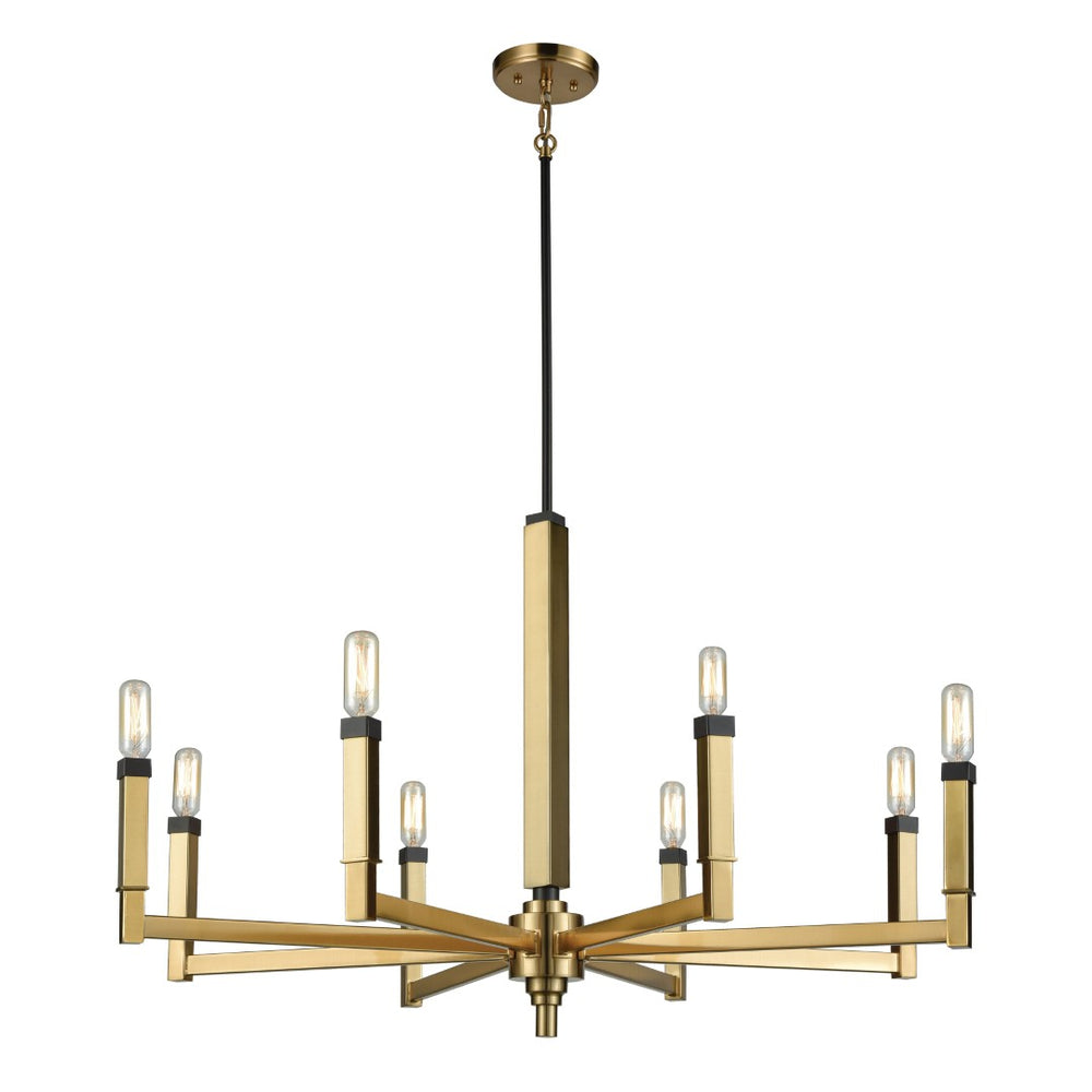 Atlas Mandeville 31'' Wide 8-Light Chandelier – Modern Oil Rubbed Bronze & Satin Brass for Elegant Interiors CL11234-BS