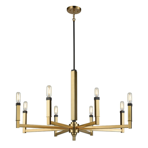 Atlas Mandeville 31'' Wide 8-Light Chandelier – Modern Oil Rubbed Bronze & Satin Brass for Elegant Interiors CL11234-BS