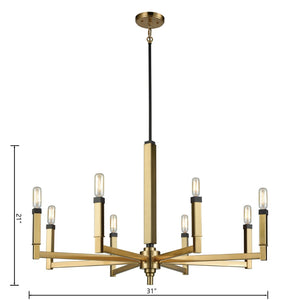 Atlas Mandeville 31'' Wide 8-Light Chandelier – Modern Oil Rubbed Bronze & Satin Brass for Elegant Interiors CL11234-BS