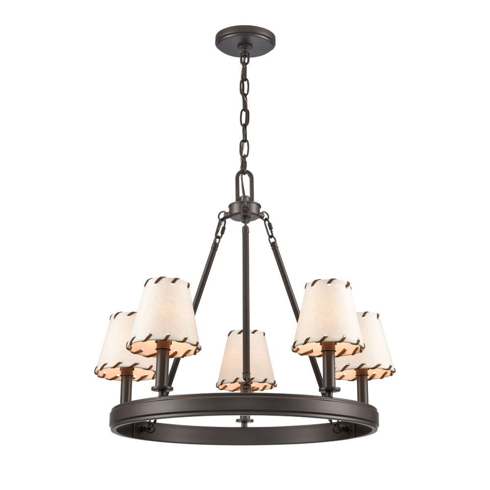 Atlas Marion 24.5'' Wide 5-Light Chandelier - Rustic Lodge Elegance in Oil Rubbed Bronze Finish CL11235-BZ