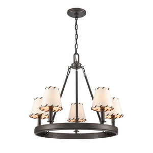 Atlas Marion 24.5'' Wide 5-Light Chandelier - Rustic Lodge Elegance in Oil Rubbed Bronze Finish CL11235-BZ