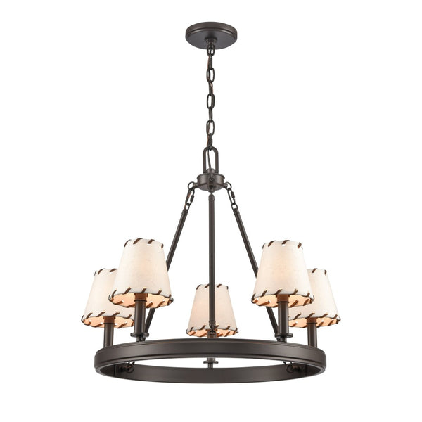 Atlas Marion 24.5'' Wide 5-Light Chandelier - Rustic Lodge Elegance in Oil Rubbed Bronze Finish CL11235-BZ
