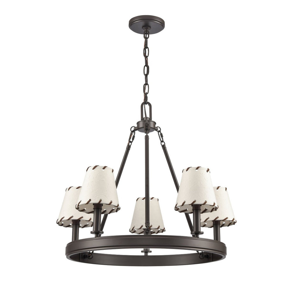 Atlas Marion 24.5'' Wide 5-Light Chandelier - Rustic Lodge Elegance in Oil Rubbed Bronze Finish CL11235-BZ