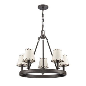 Atlas Marion 24.5'' Wide 5-Light Chandelier - Rustic Lodge Elegance in Oil Rubbed Bronze Finish CL11235-BZ