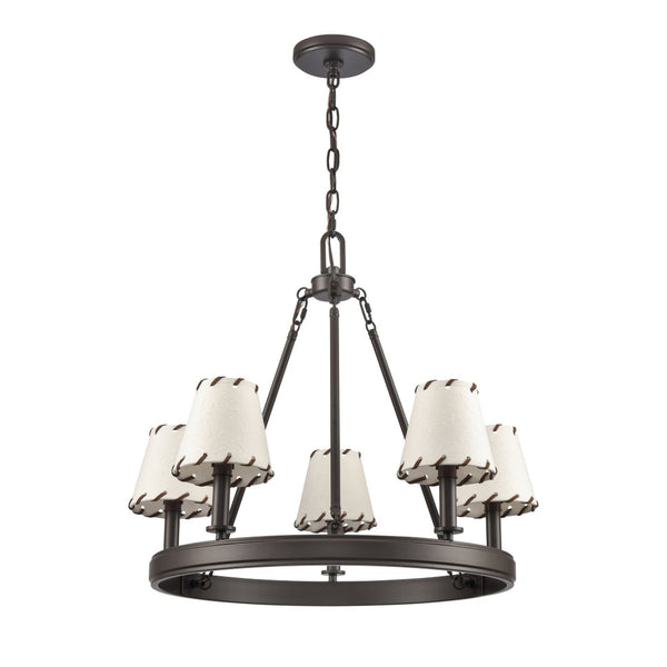 Atlas Marion 24.5'' Wide 5-Light Chandelier - Rustic Lodge Elegance in Oil Rubbed Bronze Finish CL11235-BZ