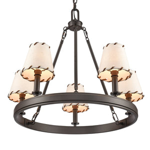 Atlas Marion 24.5'' Wide 5-Light Chandelier - Rustic Lodge Elegance in Oil Rubbed Bronze Finish CL11235-BZ