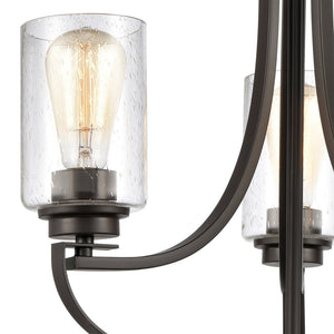 Atlas Market Square 3-Light Chandelier with Seeded Glass Shades - Elegant Lighting for Any Room Oil Rubbed Bronze CL11236-BZ