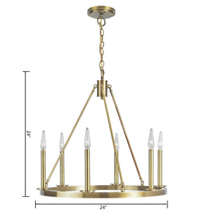 Atlas Martin 6-Light Chandelier in Rich Bronze - Elegant Hoop-and-Loop Design for Modern & Traditional Spaces CL11239-BZ