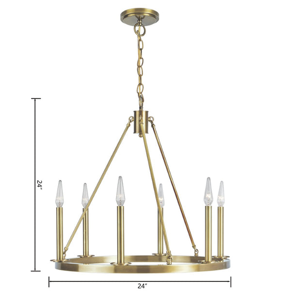 Atlas Martin 6-Light Chandelier in Rich Bronze - Elegant Hoop-and-Loop Design for Modern & Traditional Spaces CL11239-BZ