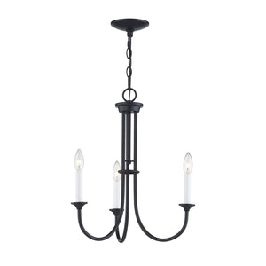 Atlas Meadowview 3-Light Chandelier - Elegant Modern Design for Dining Rooms and Living Spaces, Stylish Illumination Matte Black 18'' CL11241-BK