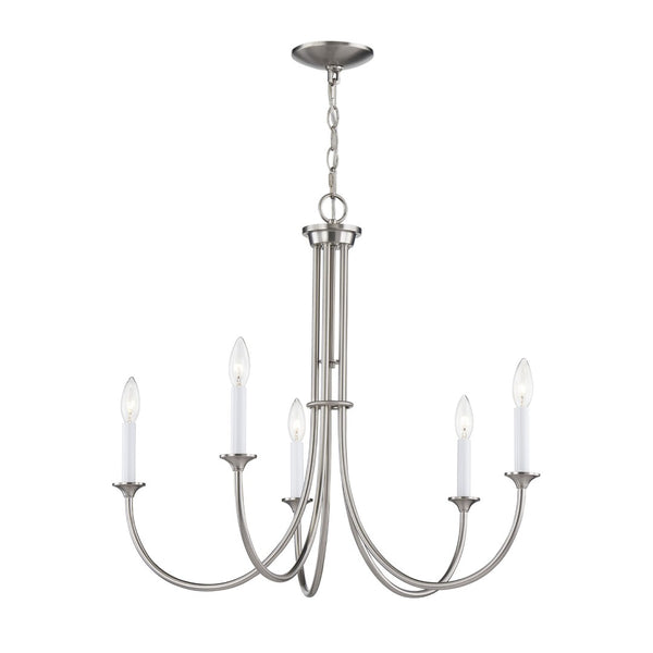 Atlas Meadowview 3-Light Chandelier - Elegant Modern Design for Dining Rooms and Living Spaces, Stylish Illumination Brushed Nickel 28'' CL11242-NK