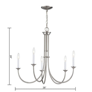 Atlas Meadowview 3-Light Chandelier - Elegant Modern Design for Dining Rooms and Living Spaces, Stylish Illumination Brushed Nickel 28'' CL11242-NK
