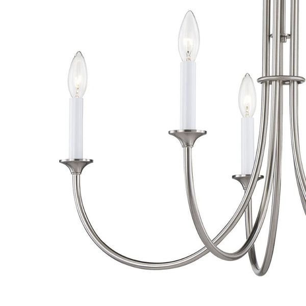 Atlas Meadowview 3-Light Chandelier - Elegant Modern Design for Dining Rooms and Living Spaces, Stylish Illumination Brushed Nickel 28'' CL11242-NK