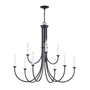 Atlas Meadowview 3-Light Chandelier - Elegant Modern Design for Dining Rooms and Living Spaces, Stylish Illumination Matte Black 36'' CL11243-BK