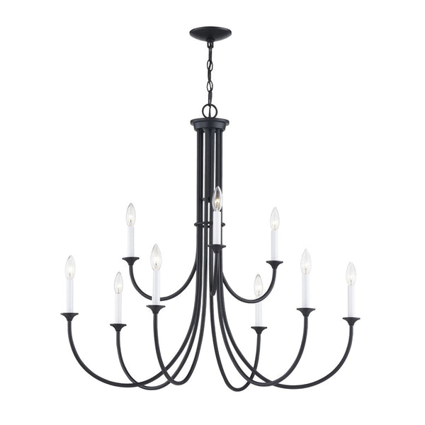 Atlas Meadowview 3-Light Chandelier - Elegant Modern Design for Dining Rooms and Living Spaces, Stylish Illumination Matte Black 36'' CL11243-BK
